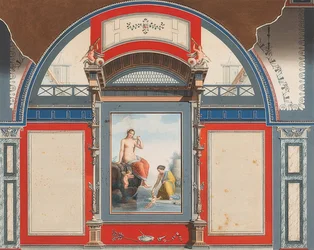 Wall Painting of a Roman House on the Grounds of Villa Negroni in Rome, Venus and a Nymph with Erotes. 1778