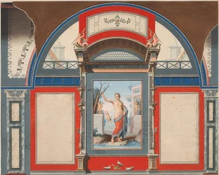 Wall Painting of a Roman House on the Grounds of Villa Negroni in Rome, Venus with Cupids. 1778