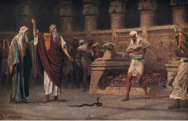 Moses and Aaron Before Pharaoh, from Hulbert