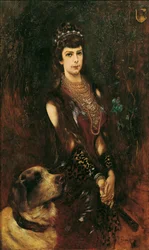 Portrait of Elisabeth of Bavaria with Saint Bernard Dog
