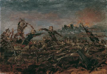 Dance of Death on the Battlefield before Burning Ruins