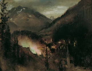 Wildbad Gastein in the Evening (under Bengal illumination)