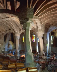 Church of Colonia Guell, Church Crypt, Santa Coloma de Cervello, Barcelona Province, Catalonia Region, Spain