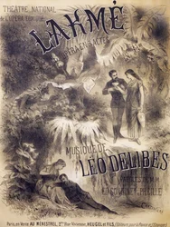 Poster for Lakme, Opera with Libretto by Edmond Gondinet and Philippe Gille, Music by Leo Delibes, Theatre National de l