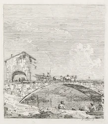 Views: A Wagon Passing over a Bridge