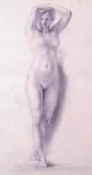 Female Figure with Arms Raised by Antonio Canova, Drawing