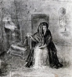 Seated Woman, by Antonio Canova (1757-1822), Drawing