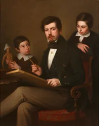 Self-portrait with His Sons Carlos and Vicente