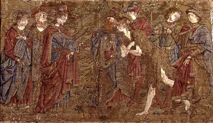 The Meeting Between St. John the Baptist and Christ, tapestry depicting scenes from the life of the saint