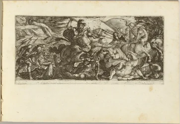 Cavalry Attack with Soldiers Fleeing
