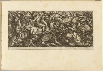Cavalry Charge with Soldiers and Horses Trampled