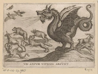 A Dragon Chasing Away Other Animals