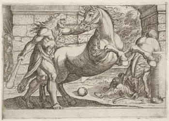Hercules and the Mares of Diomedes: Hercules Grasps the Bridle of a Rearing Horse