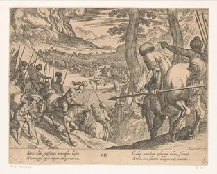 The Army of Alexander the Great Encircles the Enemy Troops with Fire