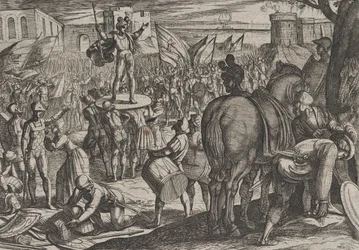 Plate 5: Bruno Appointed Leader of the Caninefates, from The War of the Romans Against the...