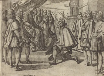 Spanish Duke before Margaret of Austria