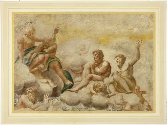 Saint Peter and other Seated Apostles, with Saint John the Evangelist Below