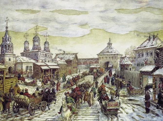 At the Myasnitskaya Gates of the Bely Gorod of Moscow in the XVII Century, 1926