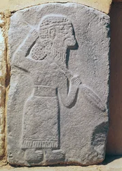 Orthostat depicting a soldier from the Palace of Kapara, King of Guzama, Tell Halaf, Syria