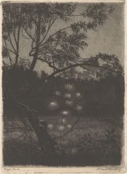 Garden with Glowing Tree