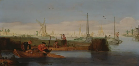 River Scene with Fishermen