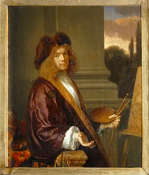 Self-portrait at the easel
