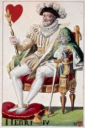Representation of King Henry IV (1553-1610) (detail of a play card)