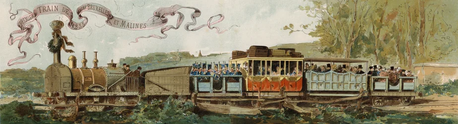First Train from Brussels to Mechelen, Belgium, 1835