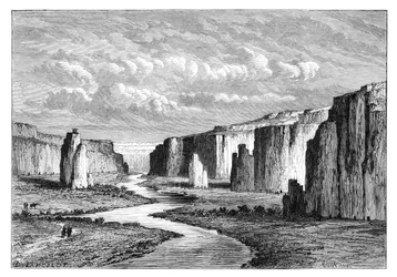 Cliffs in the Yellow Earth, north of Tai-Yeun, Shanxi, China