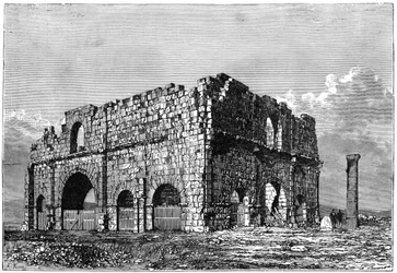 The ruins of the Praetorium, Lambaesis, Algeria