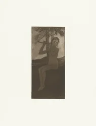 Naked young woman plays flute in a landscape - Song of the cicada - The Trial (series title)