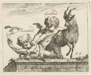 Battle Between Purity and Lust, Purity Lust (title on object), Forty-One Pieces, Various Emblems (series title)