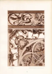 Art Nouveau Ornamental Design with Birds and Butterflies
