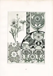 Daisy Ornaments in Green Color Scheme