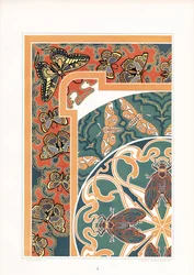 Decorative Frame Ornament with Butterflies and Cicadas