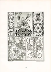 Lily Ornaments in Monochrome Composition