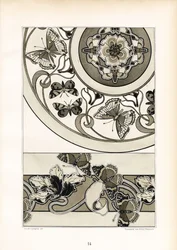 Ornamental Butterfly Motifs in Monochrome Design
