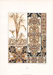 Stylized Lily Motifs in Brown Tones
