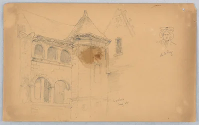 Sketch of Loches and Female Bust