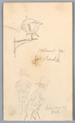 Sketch of Helmet and Men at Eton