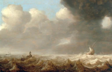 Fishing Boats on a Rough Sea
