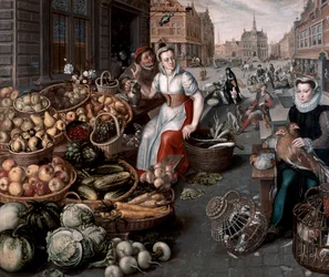 Woman Selling Fruit and Vegetables