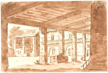 Italian Courtyard with Arcade