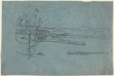 Landscape with Dock and Two Boats