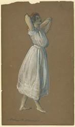 Woman Standing with Hands Behind her Head