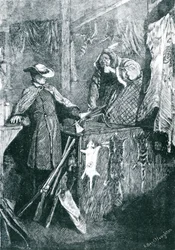 Bartering with the Indians in the Western States of America (engraved by Joseph Swain, 1871)