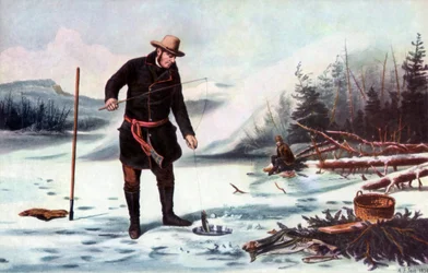 Trout Fishing on Chateaugay Lake, American Winter Sports