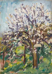 Almond Blossom on a Sloping Verge