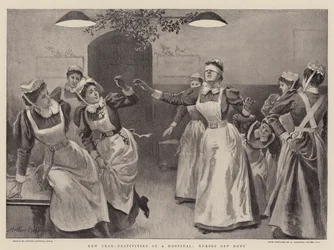 New Year Festivities at a Hospital, Nurses off Duty