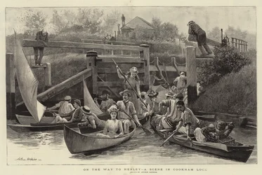 On the Way to Henley, a Scene in Cookham Lock